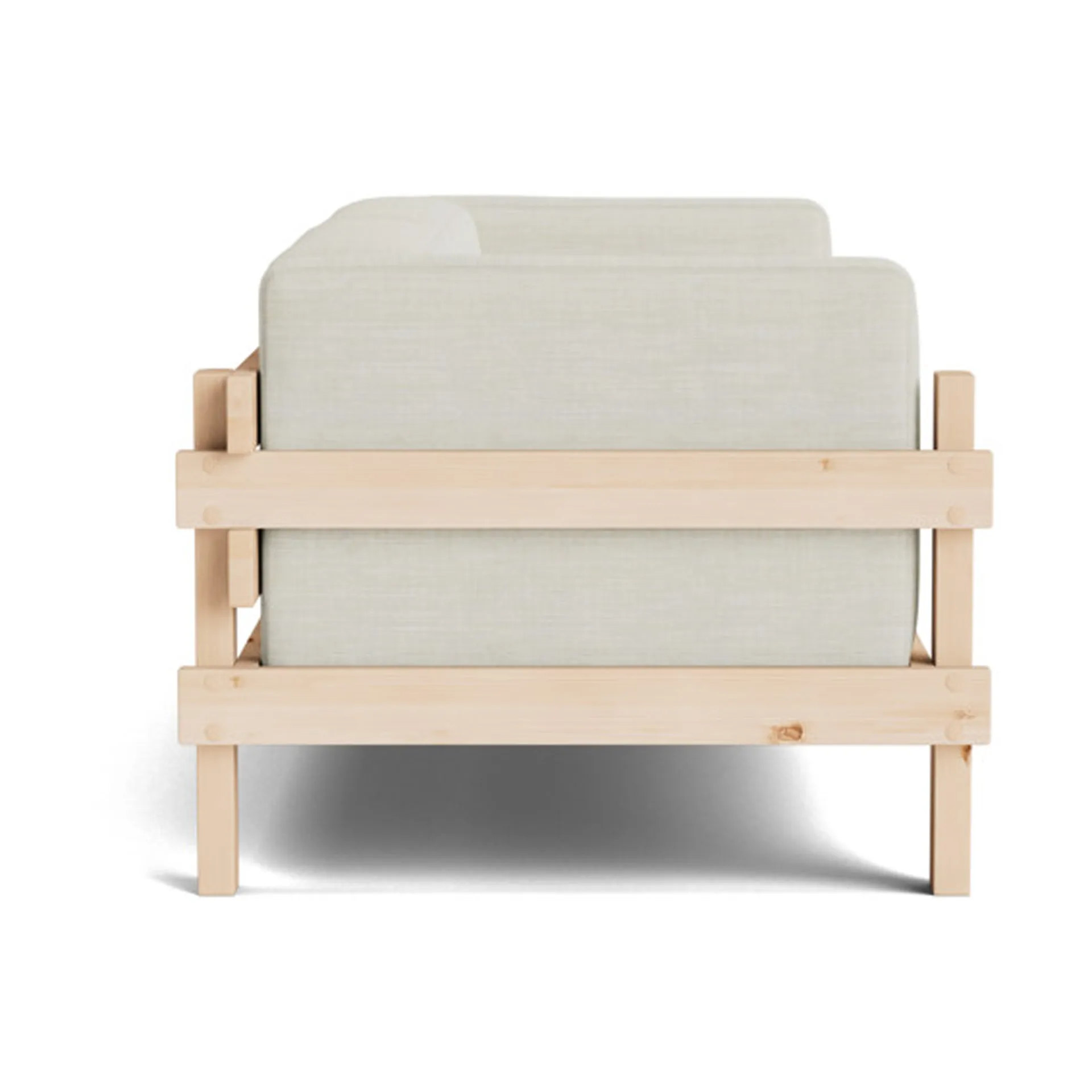 Kube καναπές, Βαμμένη πεύκη-ύφασμα Remix 223 Beige, 220 cm Normann Copenhagen