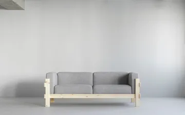 Kube καναπές - Βαμμένη πεύκη-ύφασμα Remix 223 Beige, 220 cm - Normann Copenhagen