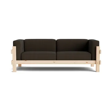 Kube καναπές - Λακαρισμένο πεύκο-ύφασμα Remix 356 Brown, 220 cm - Normann Copenhagen