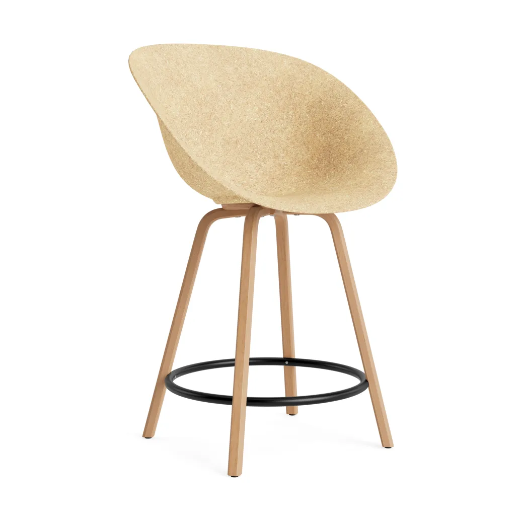 Mat Bar Armchair πολυθρόνα με μπράτσα 65 cm, Hemp-beech-black steel Normann Copenhagen