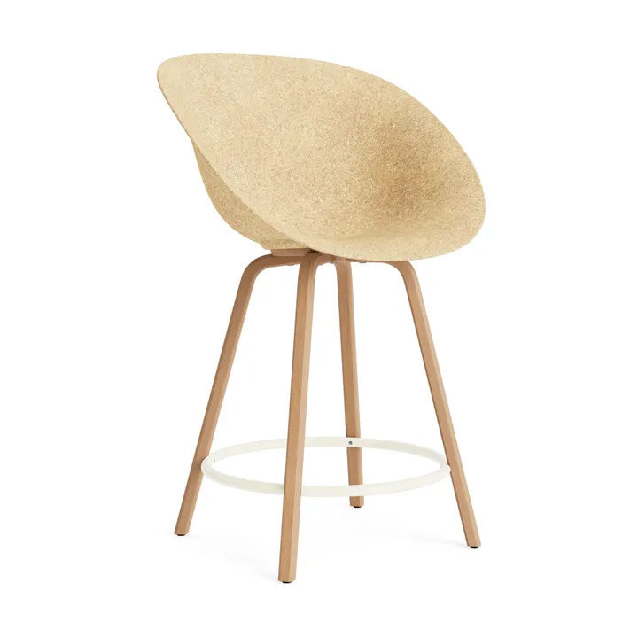 Mat Bar Armchair πολυθρόνα με μπράτσα 65 cm - Hemp-beech-cream steel - Normann Copenhagen