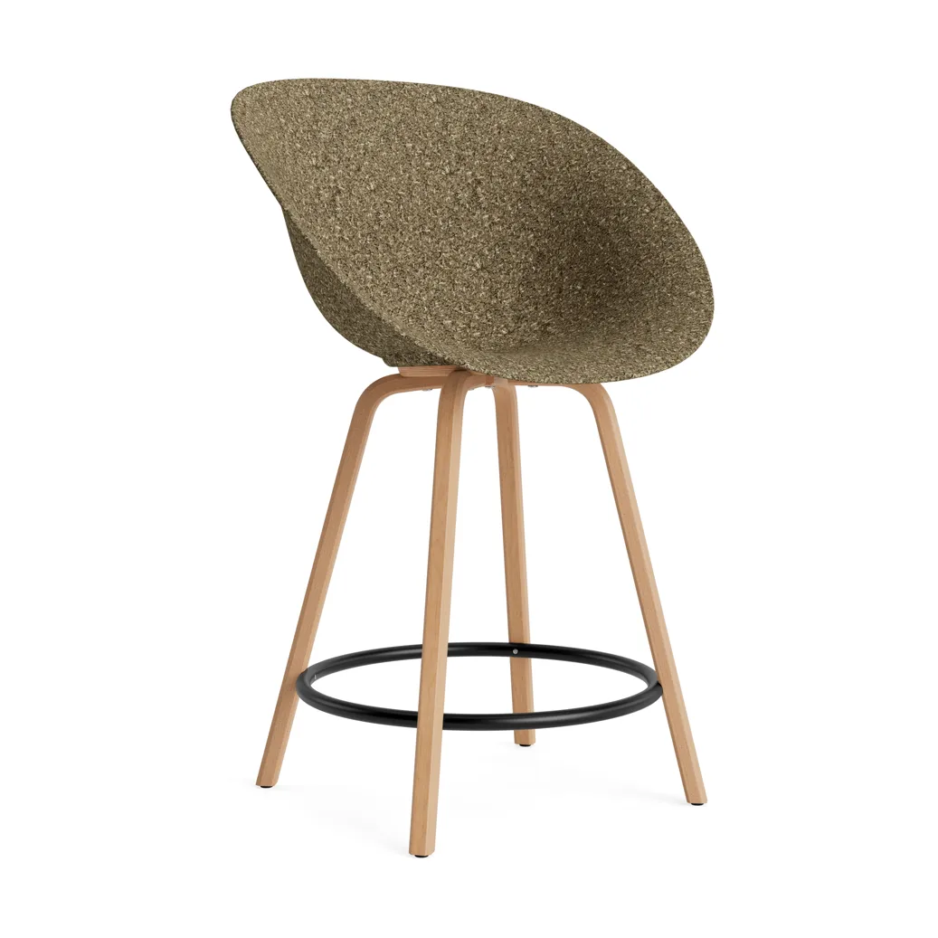 Mat Bar Armchair πολυθρόνα με μπράτσα 65 cm, Seaweed-beech-black steel Normann Copenhagen