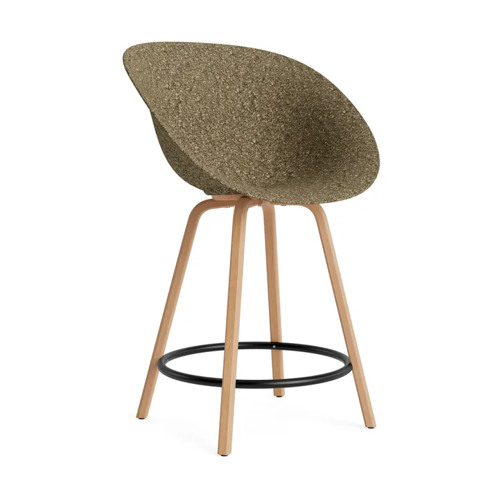 Mat Bar Armchair πολυθρόνα με μπράτσα 65 cm - Seaweed-beech-black steel - Normann Copenhagen