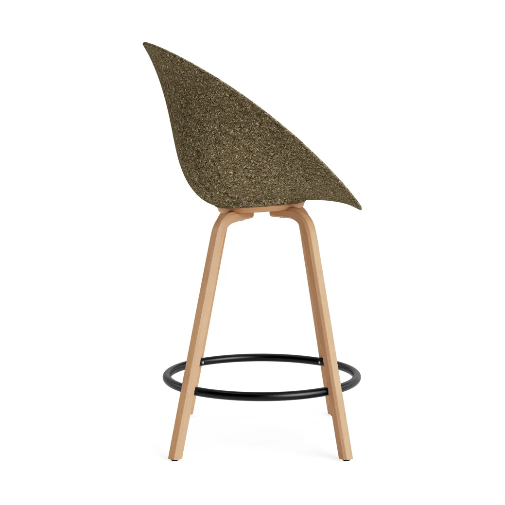 Mat Bar Armchair πολυθρόνα με μπράτσα 65 cm, Seaweed-beech-black steel Normann Copenhagen