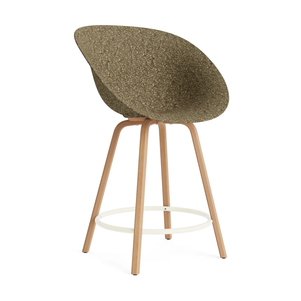 Mat Bar Armchair πολυθρόνα με μπράτσα 65 cm, Seaweed-beech-cream steel Normann Copenhagen
