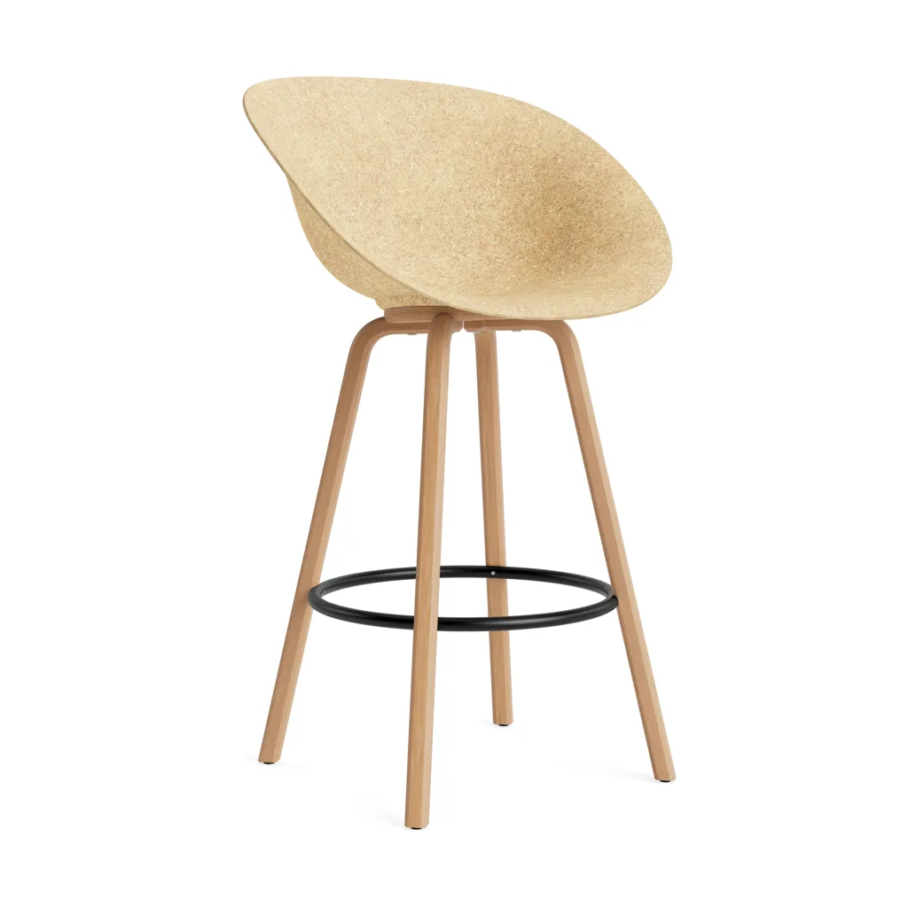 Mat Bar Armchair καρέκλα με μπράτσα 75 cm, Hemp-beech-black steel Normann Copenhagen