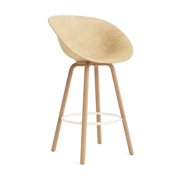 Mat Bar Armchair καρέκλα με μπράτσα 75 cm - Hemp-beech-cream steel - Normann Copenhagen