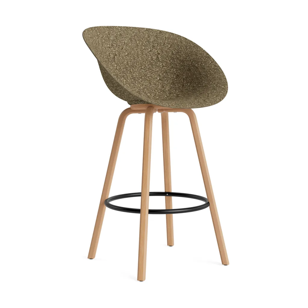 Mat Bar Armchair καρέκλα με μπράτσα 75 cm, Seaweed-beech-black steel Normann Copenhagen