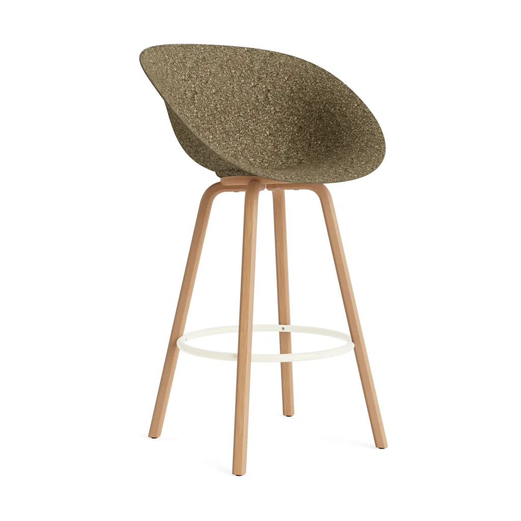 Mat Bar Armchair καρέκλα με μπράτσα 75 cm, Seaweed-beech-cream steel Normann Copenhagen