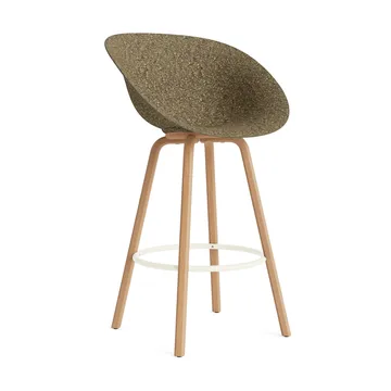 Mat Bar Armchair καρέκλα με μπράτσα 75 cm - Seaweed-beech-cream steel - Normann Copenhagen