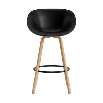 Mat Bar Armchair πολυθρόνα με μπράτσα επενδυμένη πρόσοψη 75 cm - Ultra 41599-seaweed-beech-black steel - Normann Copenhagen
