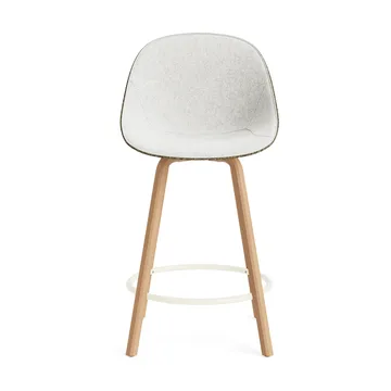 Mat Bar Chair σκαμπό με επένδυση στο μπροστινό μέρος 65 cm - Hallingdal 110-seaweed-beech-cream steel - Normann Copenhagen