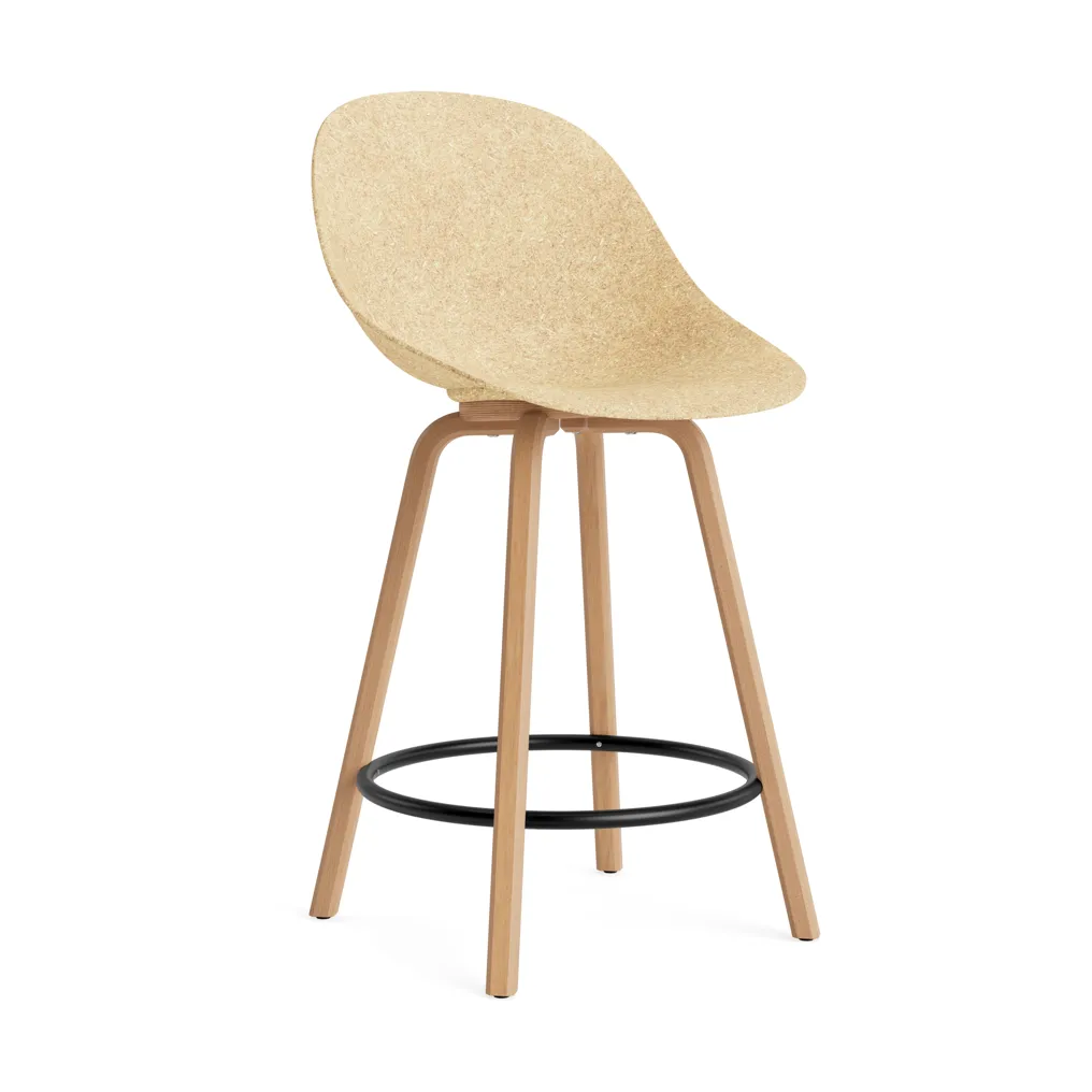 Καρέκλα μπαρ Mat Bar Chair 65 cm, Hemp-beech-black steel Normann Copenhagen