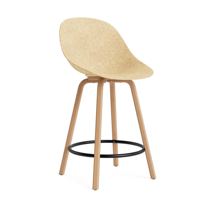 Καρέκλα μπαρ Mat Bar Chair 65 cm - Hemp-beech-black steel - Normann Copenhagen
