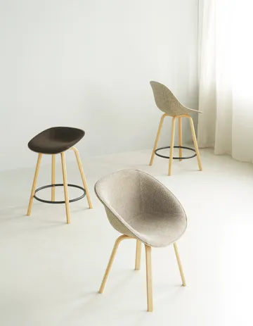 Καρέκλα μπαρ Mat Bar Chair 65 cm - Hemp-beech-black steel - Normann Copenhagen