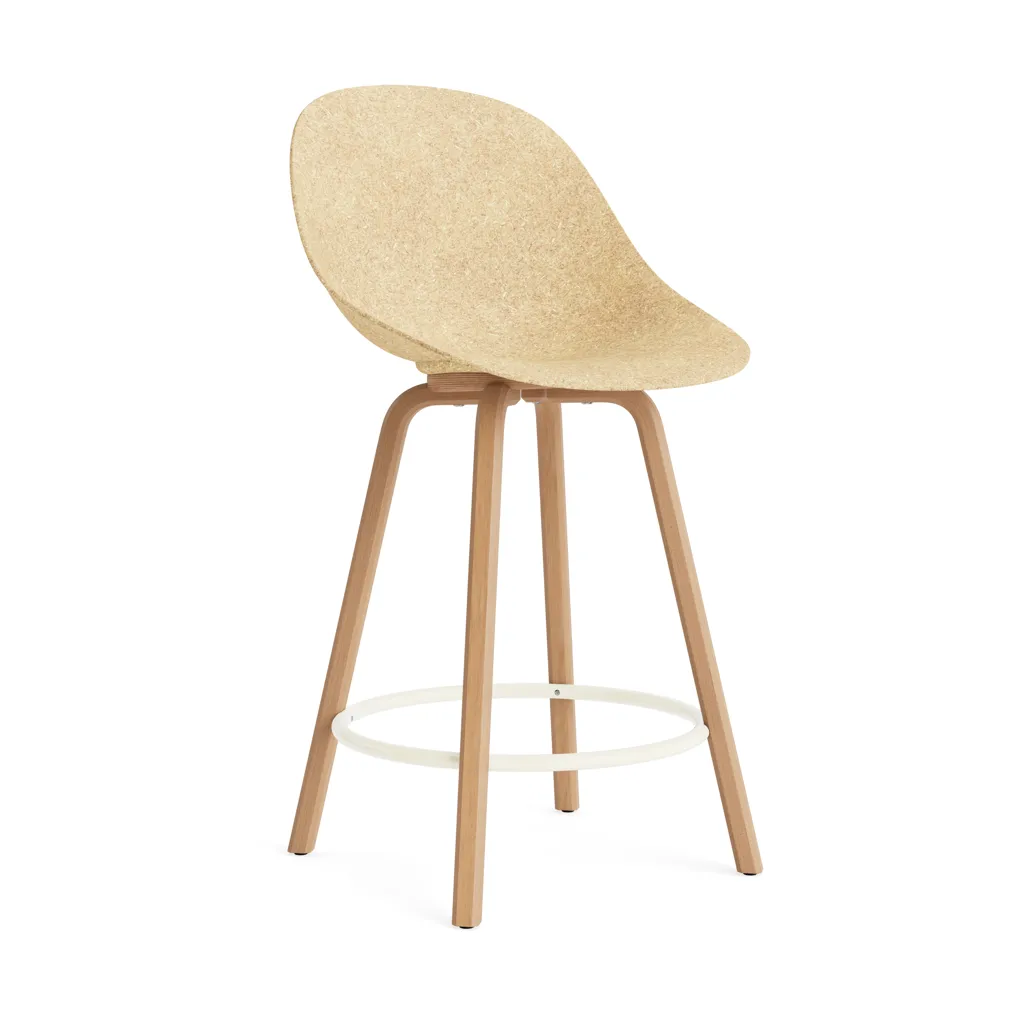 Καρέκλα μπαρ Mat Bar Chair 65 cm, Hemp-beech-cream steel Normann Copenhagen