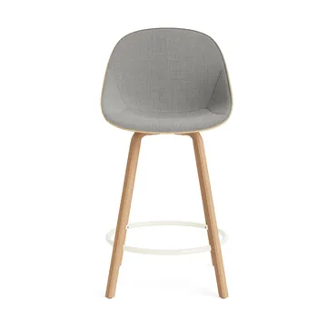 Mat Bar Chair σκαμπό με επένδυση στο μπροστινό μέρος 65 cm - Remix 133-hemp-beech-cream steel - Normann Copenhagen