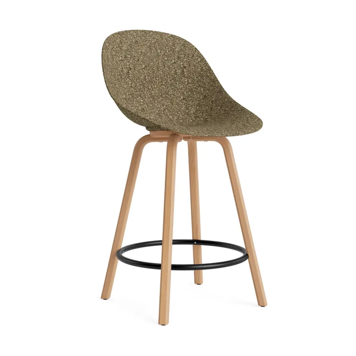 Καρέκλα μπαρ Mat Bar Chair 65 cm - Seaweed-beech-black steel - Normann Copenhagen