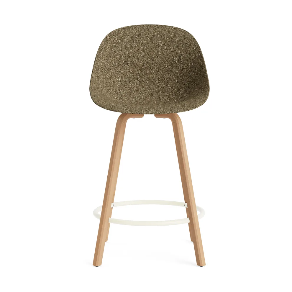 Καρέκλα μπαρ Mat Bar Chair 65 cm, Seaweed-beech-cream steel Normann Copenhagen