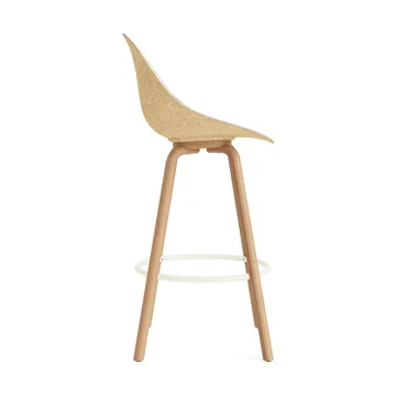 Mat Bar Chair σκαμπό μπαρ με επενδυμένη πρόσοψη 75 cm - Hallingdal 110-hemp-beech-cream steel - Normann Copenhagen