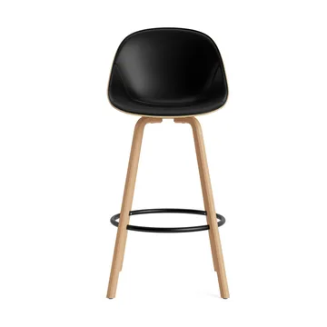 Mat Bar Chair σκαμπό μπαρ με επενδυμένη πρόσοψη 75 cm - Ultra 41599-hemp-beech-black steel - Normann Copenhagen