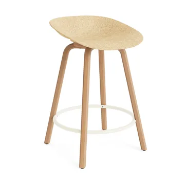 Σκαμπό Μπαρ Mat Barstool 65 εκ. - Hemp-beech-cream steel - Normann Copenhagen