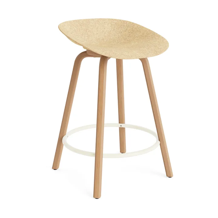 Σκαμπό Μπαρ Mat Barstool 65 εκ. - Hemp-beech-cream steel - Normann Copenhagen