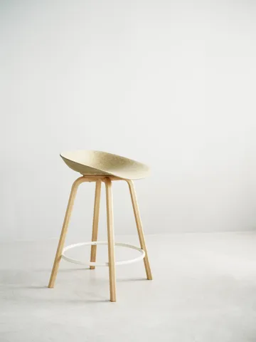 Σκαμπό Μπαρ Mat Barstool 65 εκ. - Hemp-beech-cream steel - Normann Copenhagen