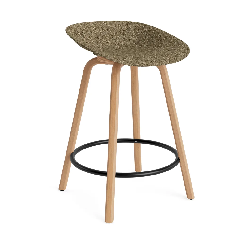 Σκαμπό Μπαρ Mat Barstool 65 εκ., Seaweed-beech-black steel Normann Copenhagen