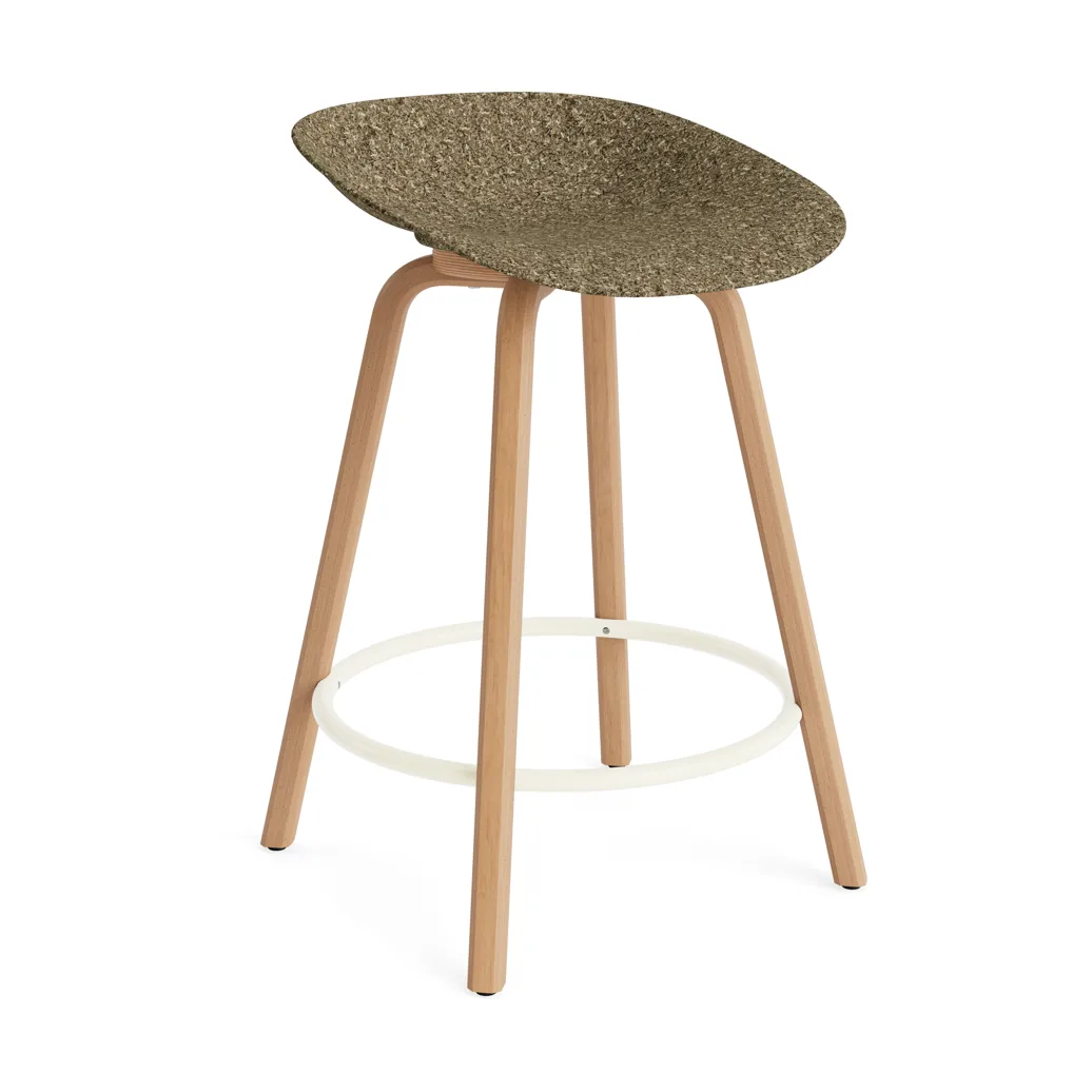 Σκαμπό Μπαρ Mat Barstool 65 εκ., Seaweed-beech-cream steel Normann Copenhagen