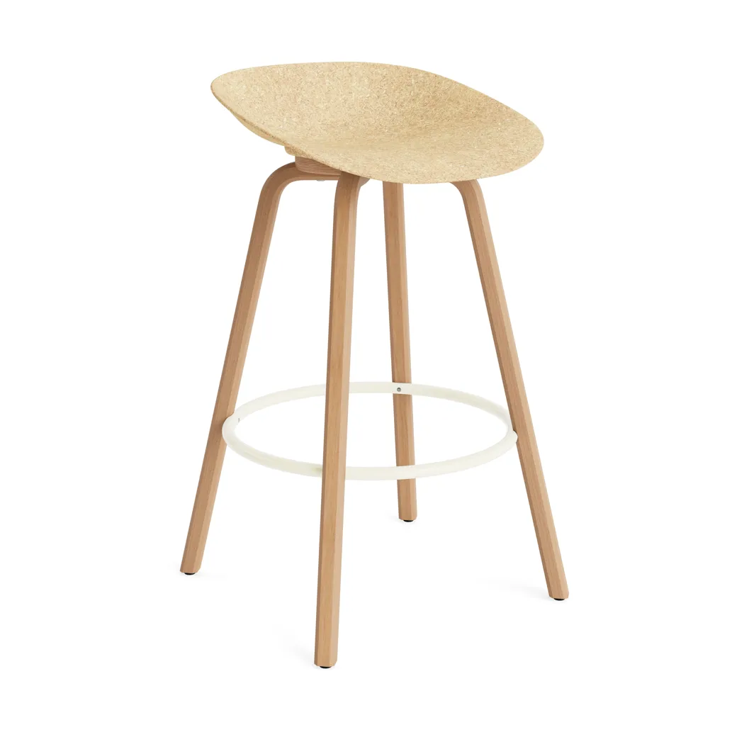 Σκαμπό Μπαρ Mat Barstool 75 εκ., Hemp-beech-cream steel Normann Copenhagen