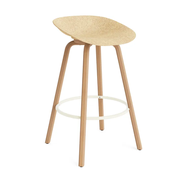 Σκαμπό Μπαρ Mat Barstool 75 εκ. - Hemp-beech-cream steel - Normann Copenhagen