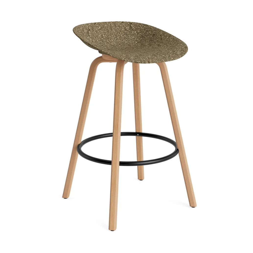 Σκαμπό Μπαρ Mat Barstool 75 εκ., Seaweed-beech-black steel Normann Copenhagen