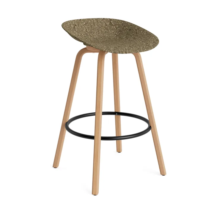 Σκαμπό Μπαρ Mat Barstool 75 εκ. - Seaweed-beech-black steel - Normann Copenhagen