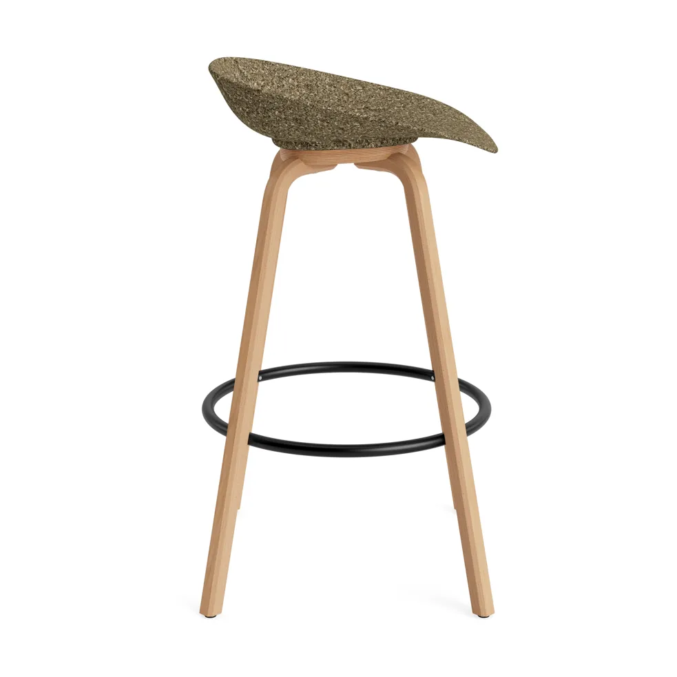 Σκαμπό Μπαρ Mat Barstool 75 εκ., Seaweed-beech-black steel Normann Copenhagen