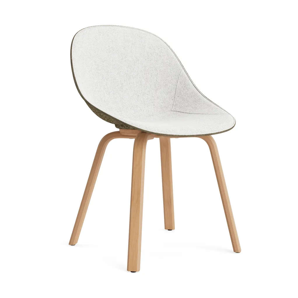 Mat Chair καρέκλα με μερική επένδυση μπροστά, Hallingdal 110-seaweed-beech Normann Copenhagen