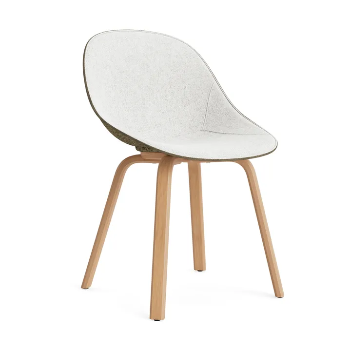 Mat Chair καρέκλα με μερική επένδυση μπροστά - Hallingdal 110-seaweed-beech - Normann Copenhagen