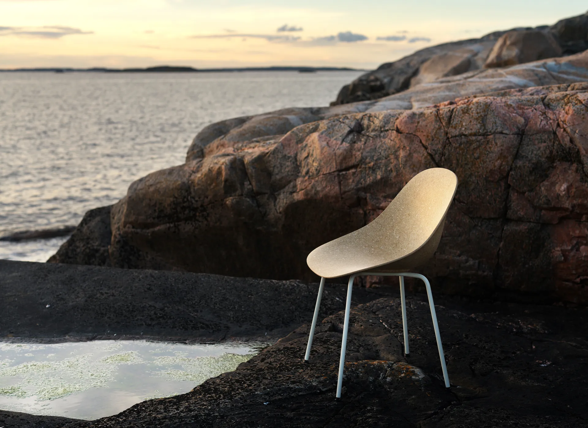 Καρέκλα Mat Chair, Hemp-cream steel Normann Copenhagen