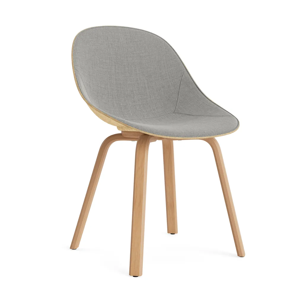 Mat Chair καρέκλα με μερική επένδυση μπροστά, Remix 133-hemp-beech Normann Copenhagen
