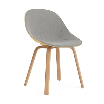 Mat Chair καρέκλα με μερική επένδυση μπροστά - Remix 133-hemp-beech - Normann Copenhagen