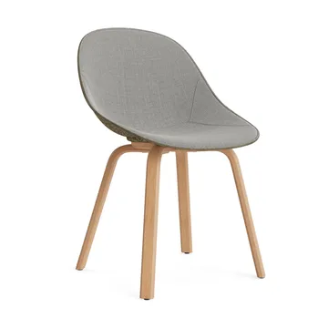 Mat Chair καρέκλα με μερική επένδυση μπροστά - Remix 133-seaweed-beech - Normann Copenhagen