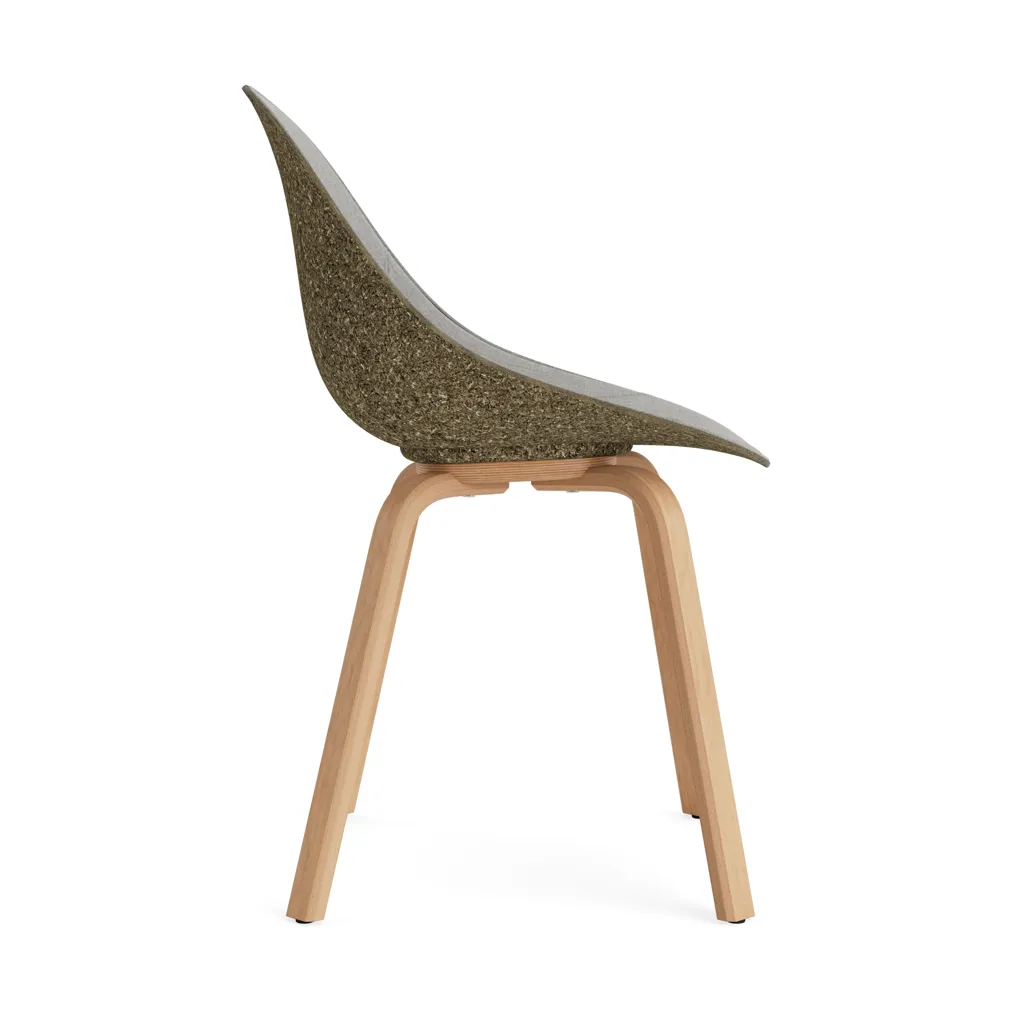 Mat Chair καρέκλα με μερική επένδυση μπροστά, Remix 133-seaweed-beech Normann Copenhagen