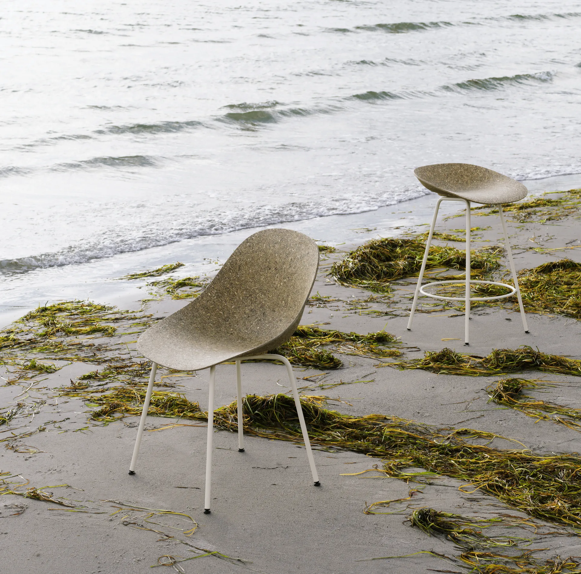 Καρέκλα Mat Chair, Seaweed-cream steel Normann Copenhagen