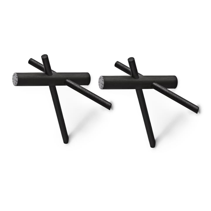 Normann Sticks κρεμάστρα - μαύρο διπλή συσκευασία - Normann Copenhagen