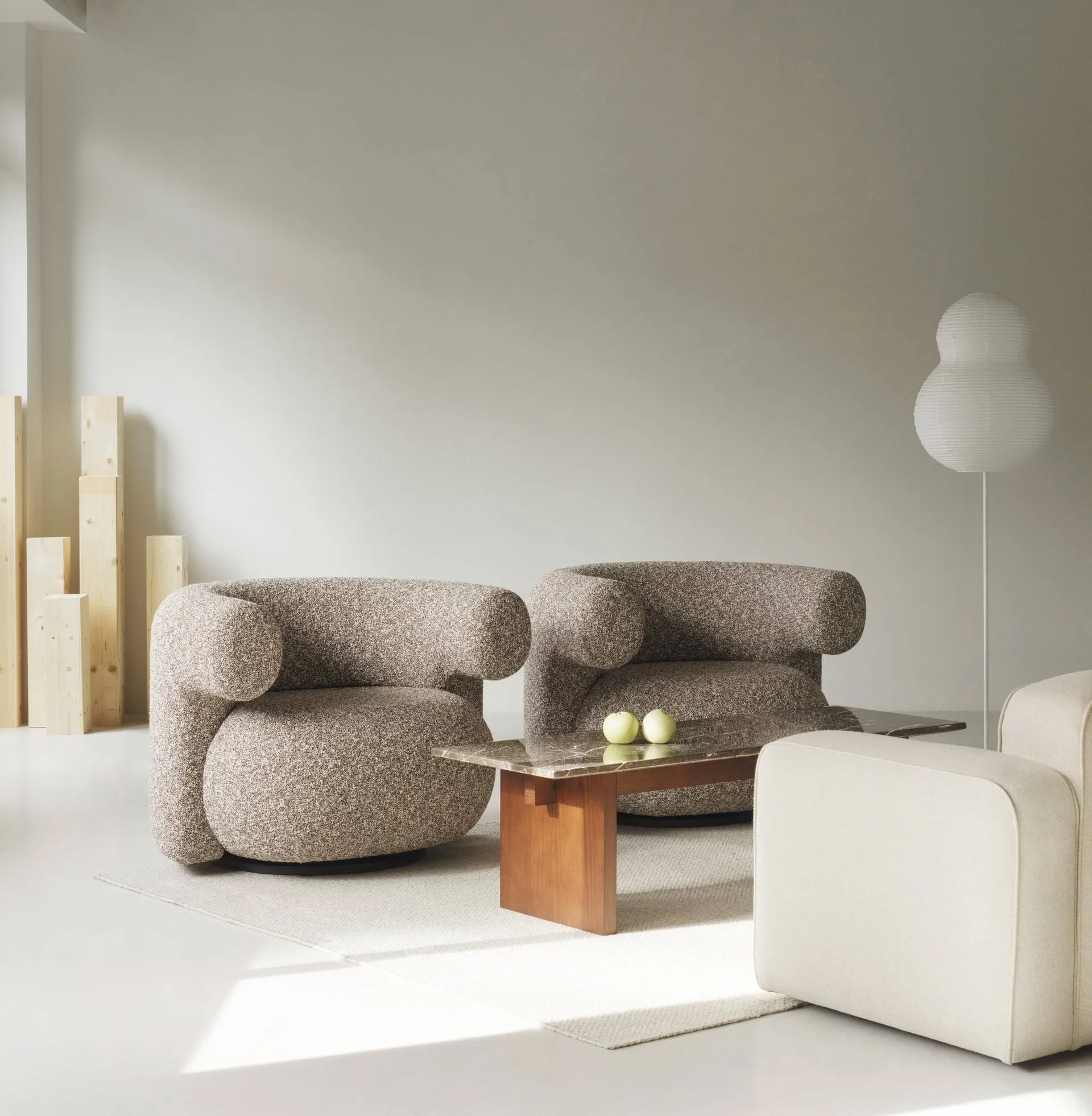 Φωτιστικό δαπέδου Puff Bubble, Λευκό Normann Copenhagen