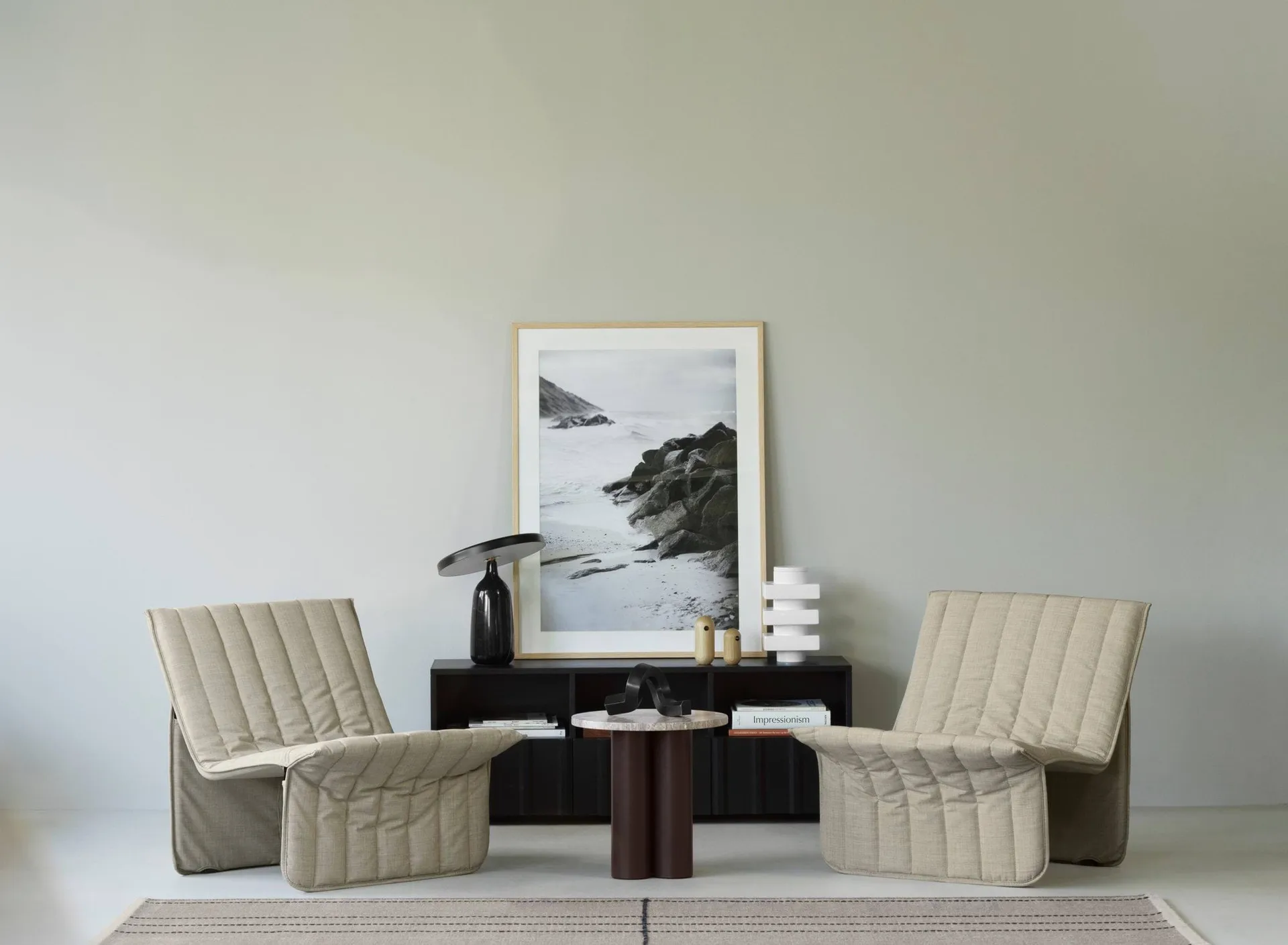 Rib μπουφές hybrid, Soft black,, 44x120x38 εκ. Normann Copenhagen