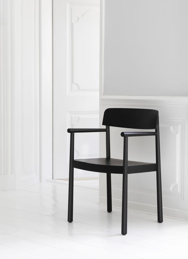 Timb πολυθρόνα με μαξιλάρι, Black/ Ultra Leather - Black Normann Copenhagen