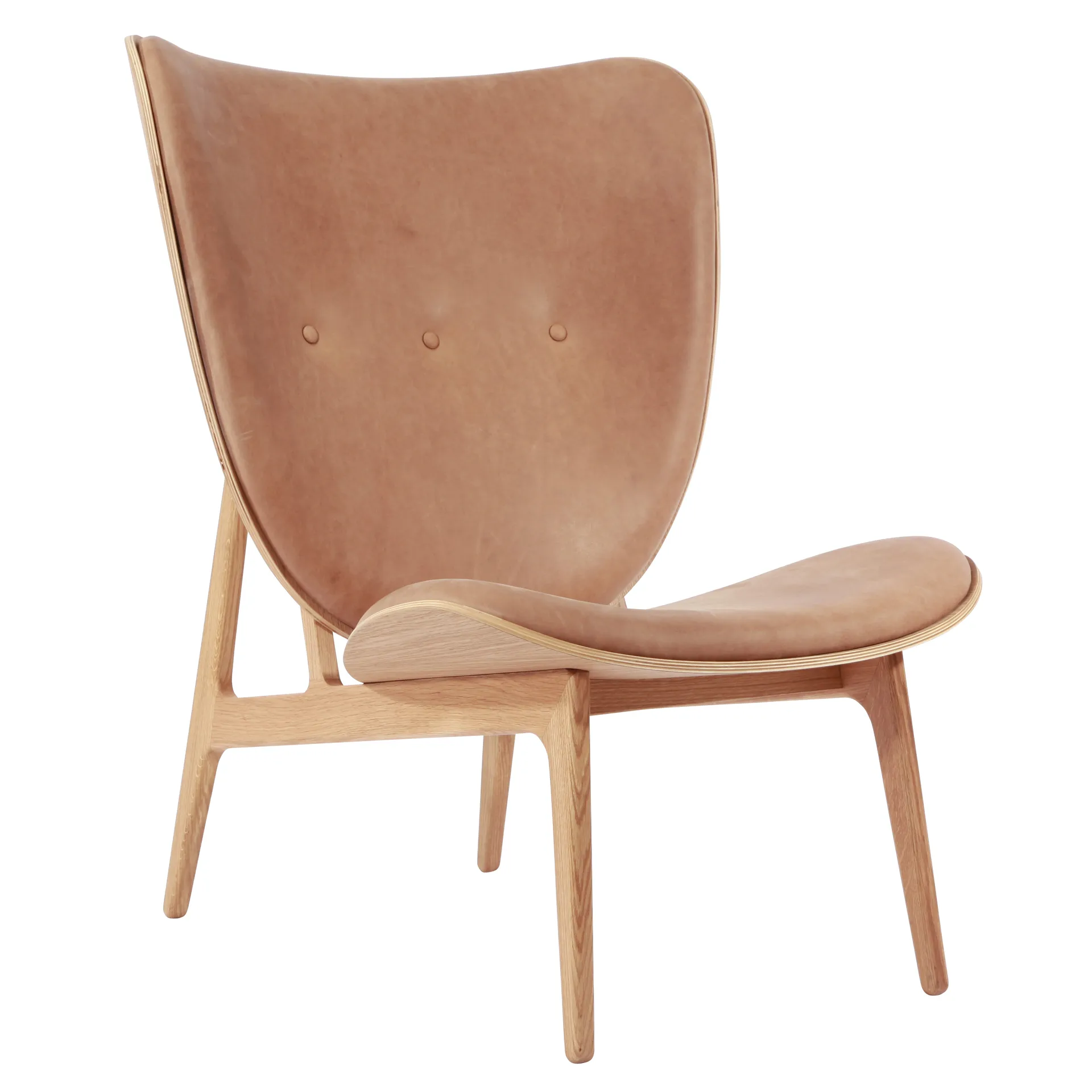 Καρέκλα Elephant, δερμάτινη, δρυς, Καμηλό-των αμμόλοφων NORR11