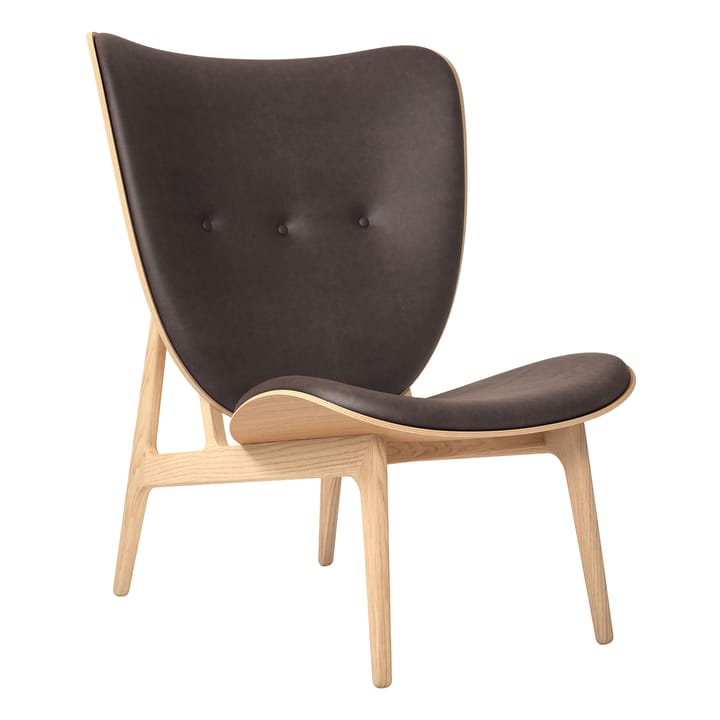 Καρέκλα Elephant, δερμάτινη, δρυς - Σκούρο καφέ-των αμμόλοφων - NORR11