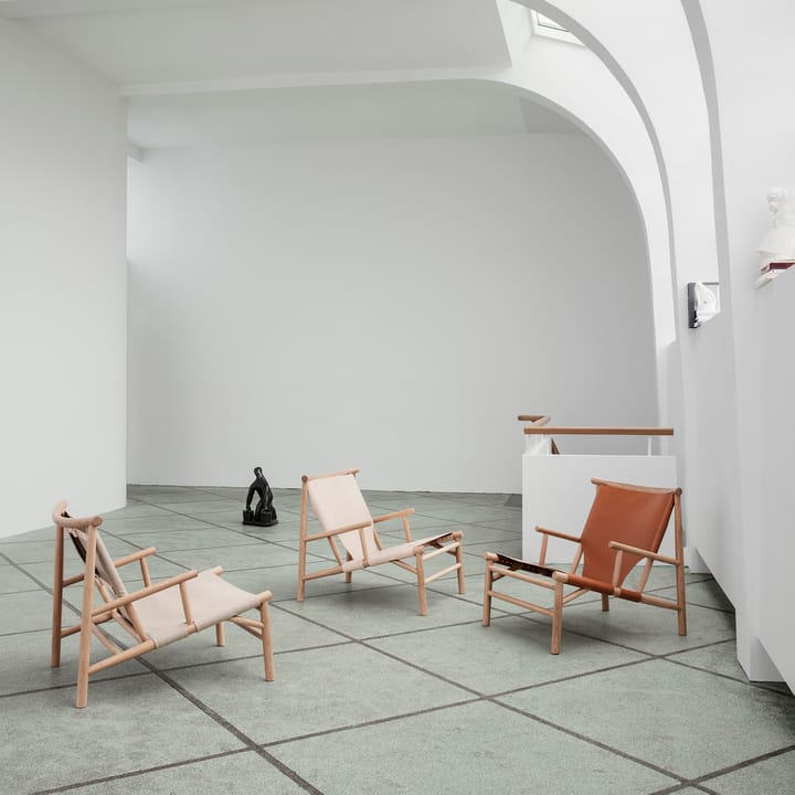 Καρέκλα με δερμάτινο κάθισμα από δρυ, Samurai - Κονιάκ - NORR11
